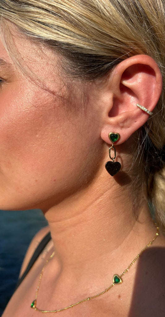 Orecchini Cuori di Smeraldo